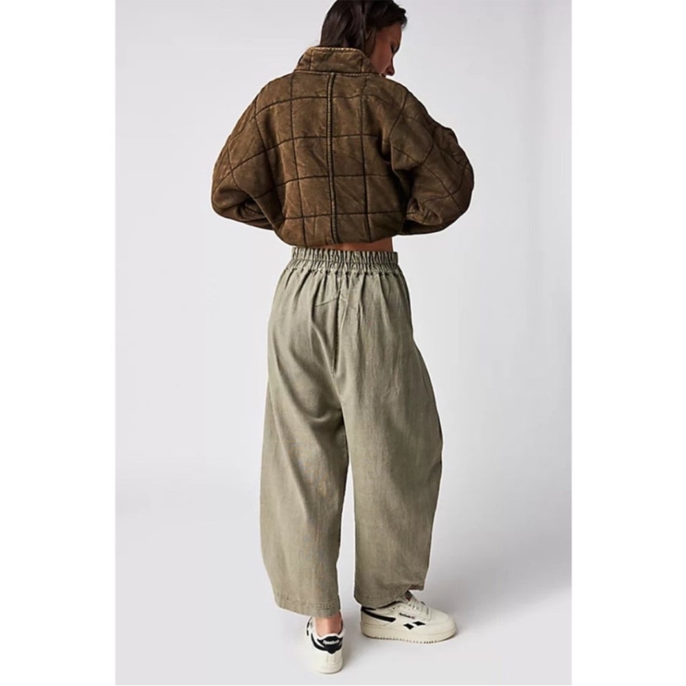 Free People Cool Harbor Wide Leg Denim Pants In Serpent - Picture 4 of 15
